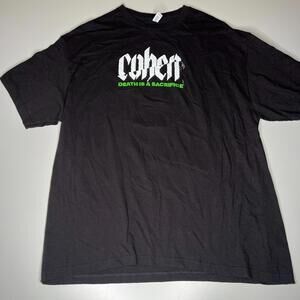 Cohen Death Is A Sacrifice Band T-Shirt‎ Involuntary Arbitrary Graphic Black XL